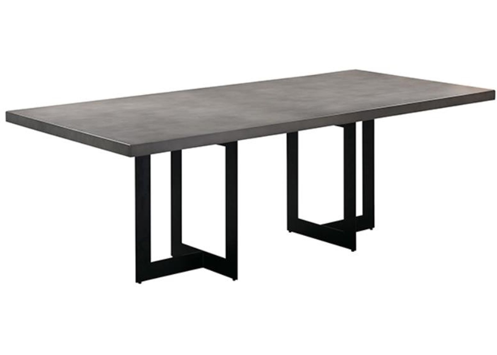 Armen Living Odet Black Brushed/Grey Rectangular Dining Table