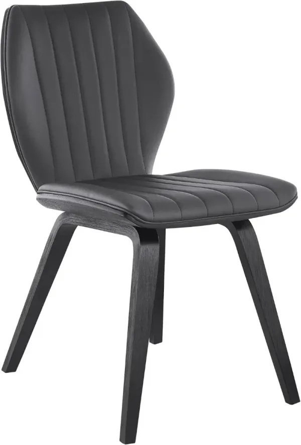 Armen Living Ontario 2-Piece Gray/Matte Black Dining Side Chairs