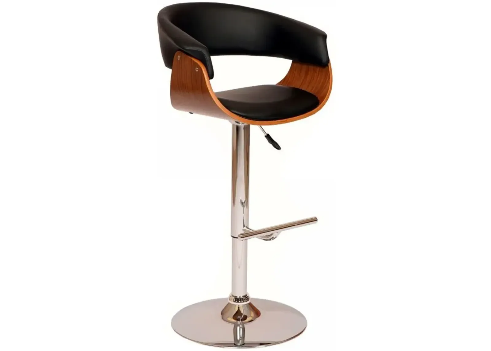 Armen Living Paris Black Adjustable Swivel Bar Stool