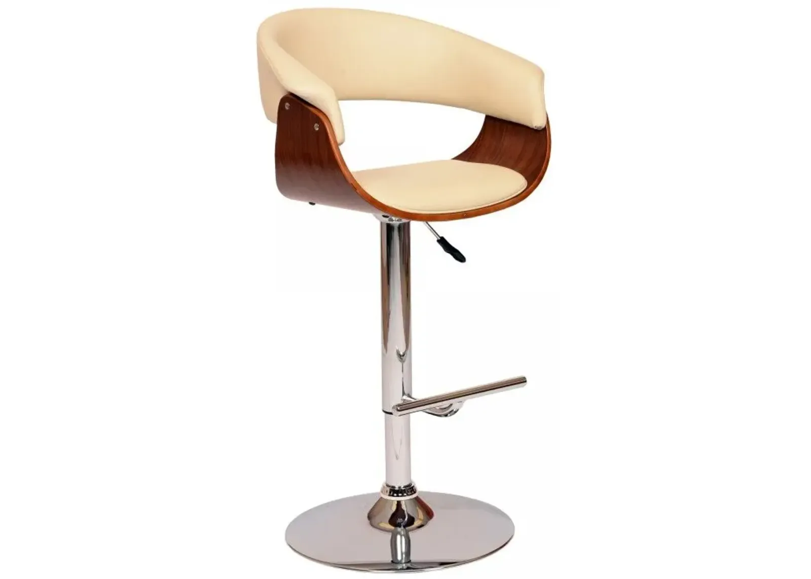 Armen Living Paris Cream Adjustable Swivel Bar Stool