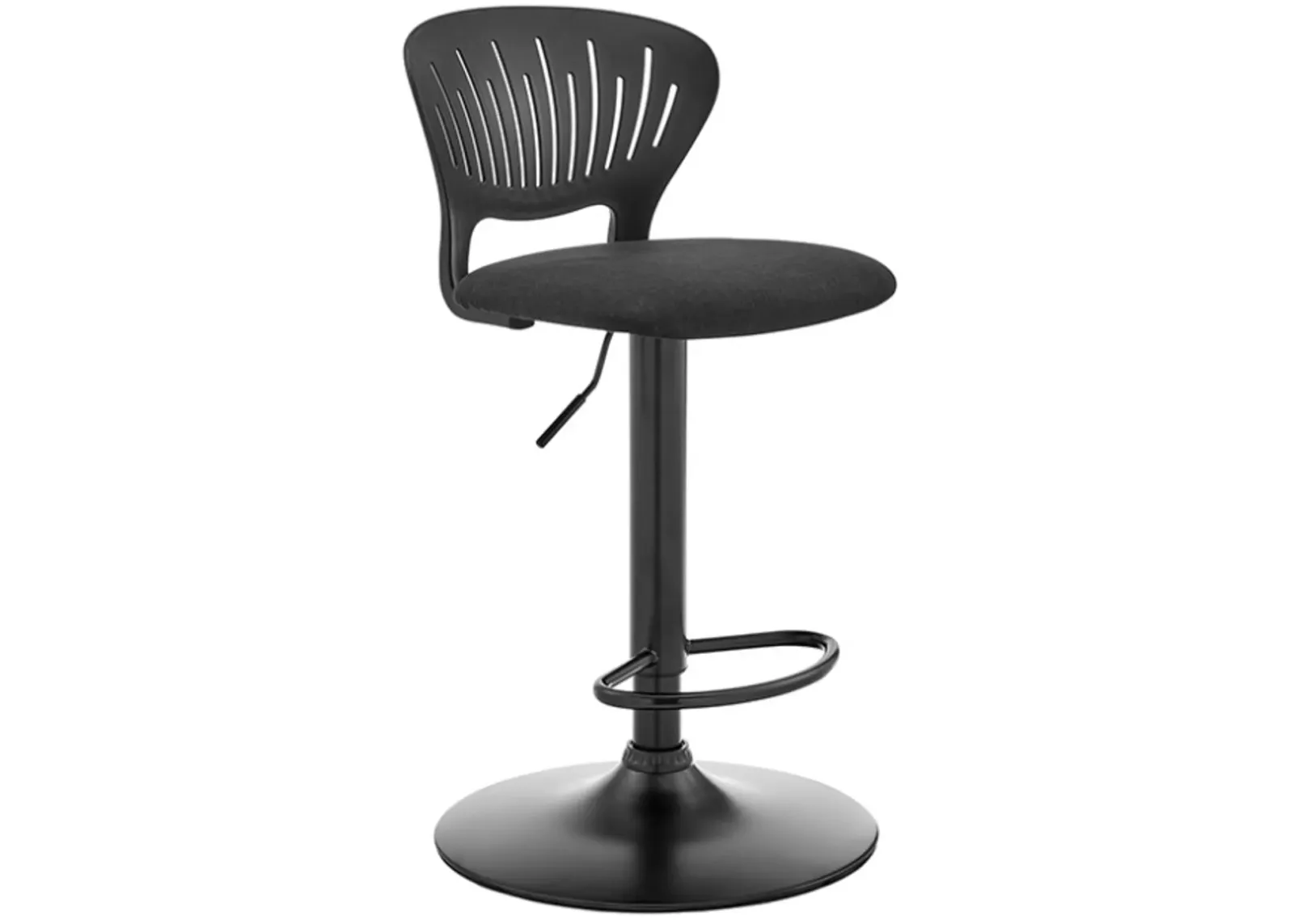 Armen Living Padua Black Adjustable Swivel Stool