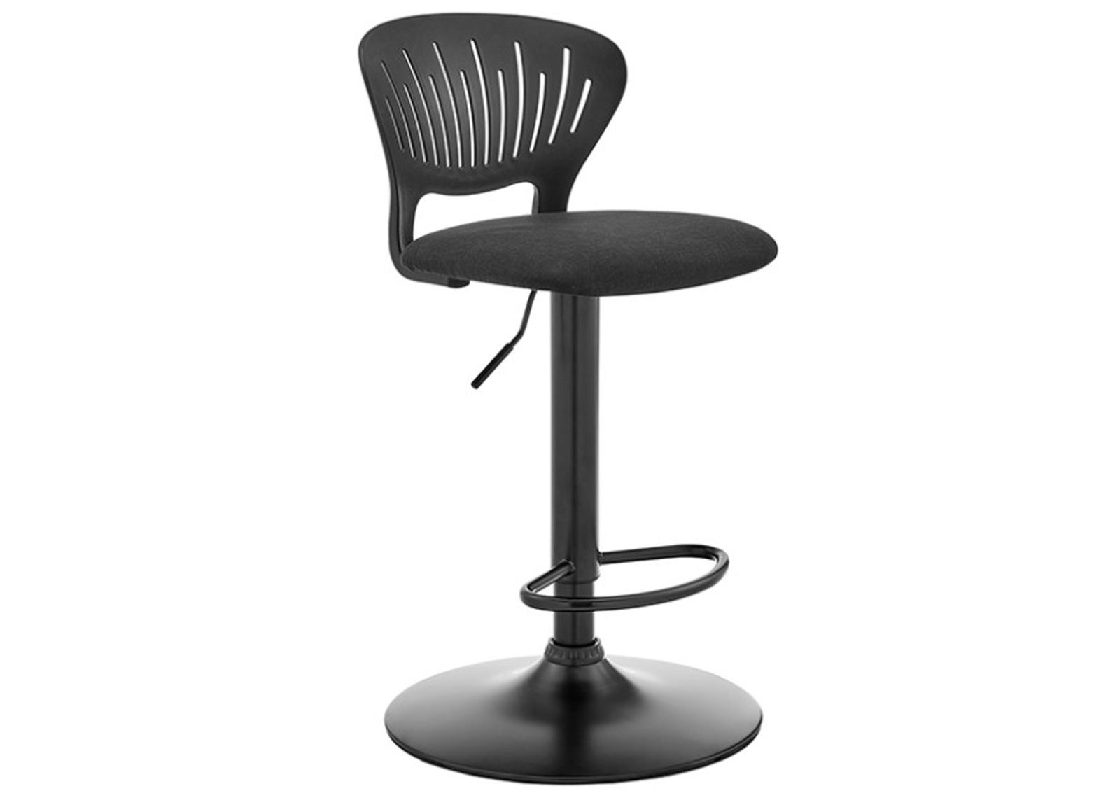 Armen Living Padua Black Adjustable Swivel Stool