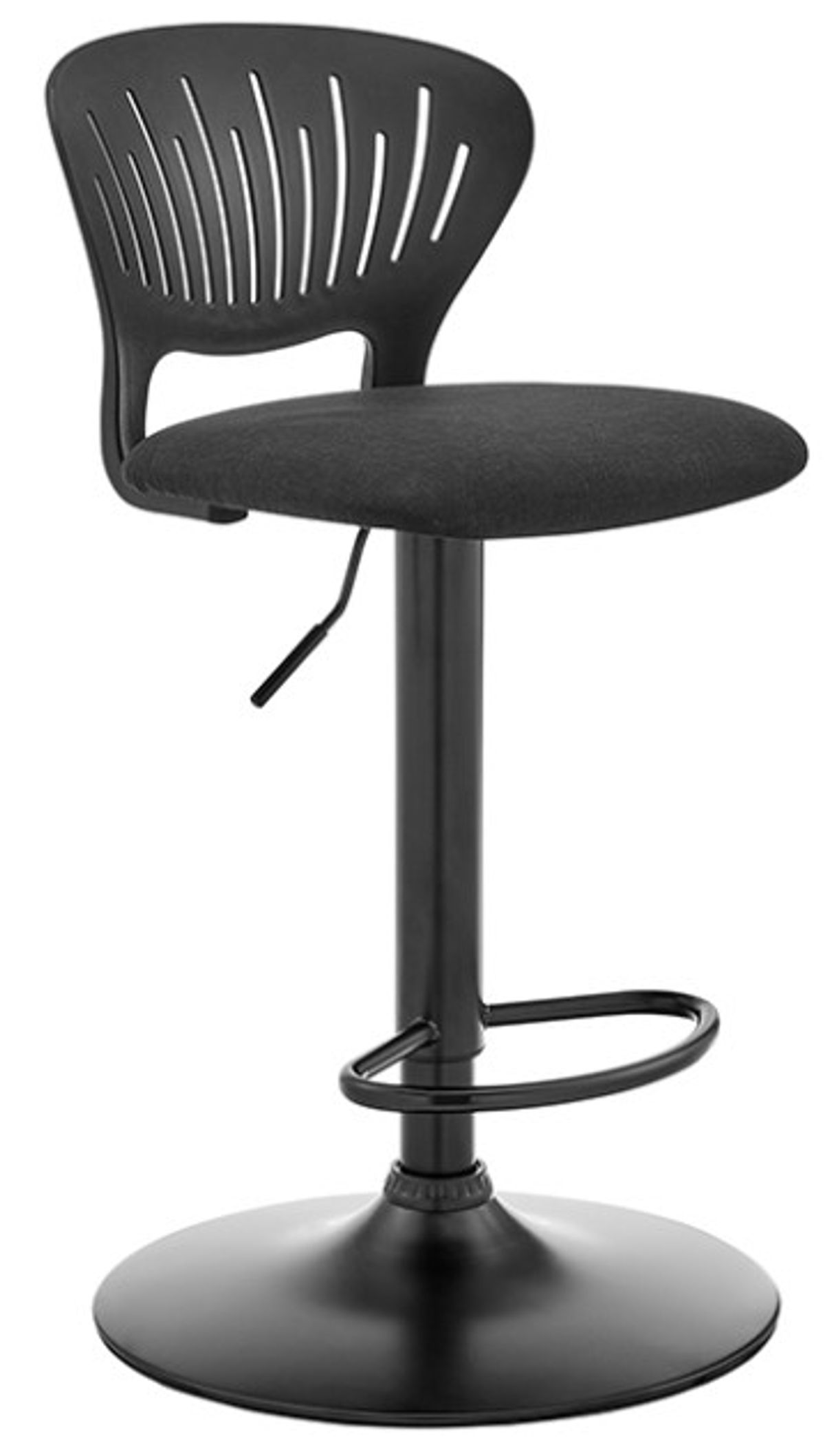 Armen Living Padua Black Adjustable Swivel Stool