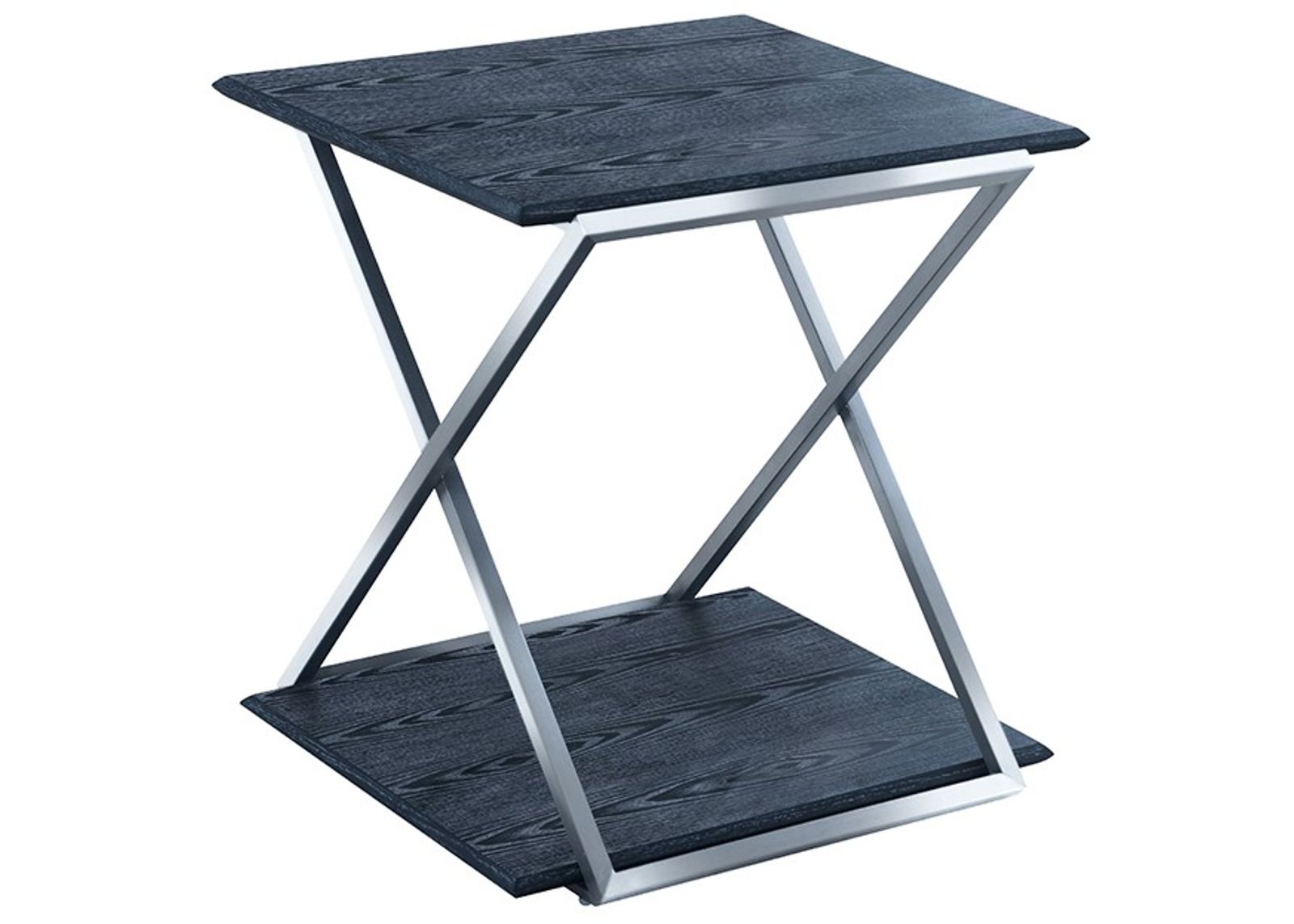 Armen Living Westlake Black/Stainless Steel End Table