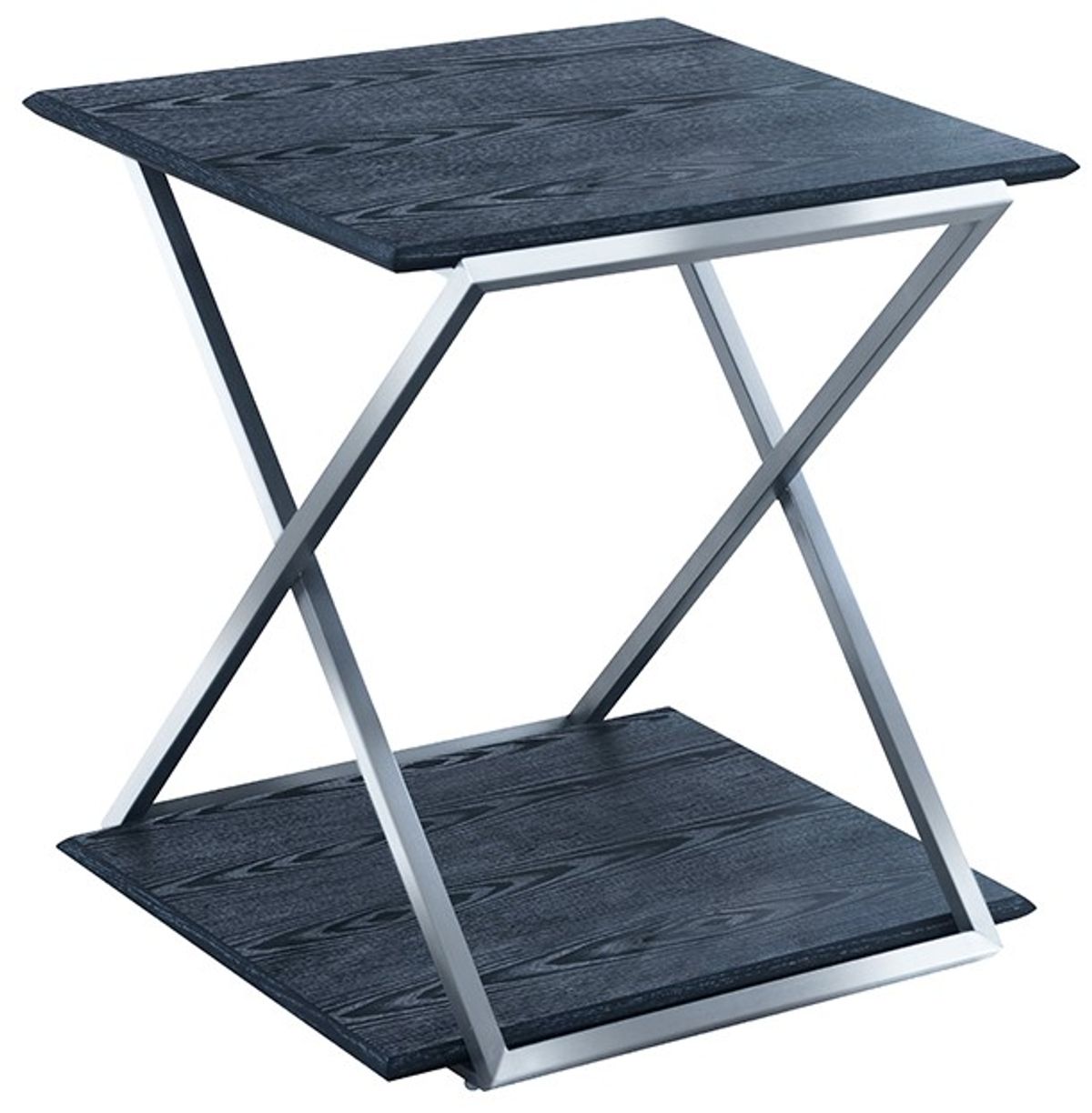 Armen Living Westlake Black/Stainless Steel End Table