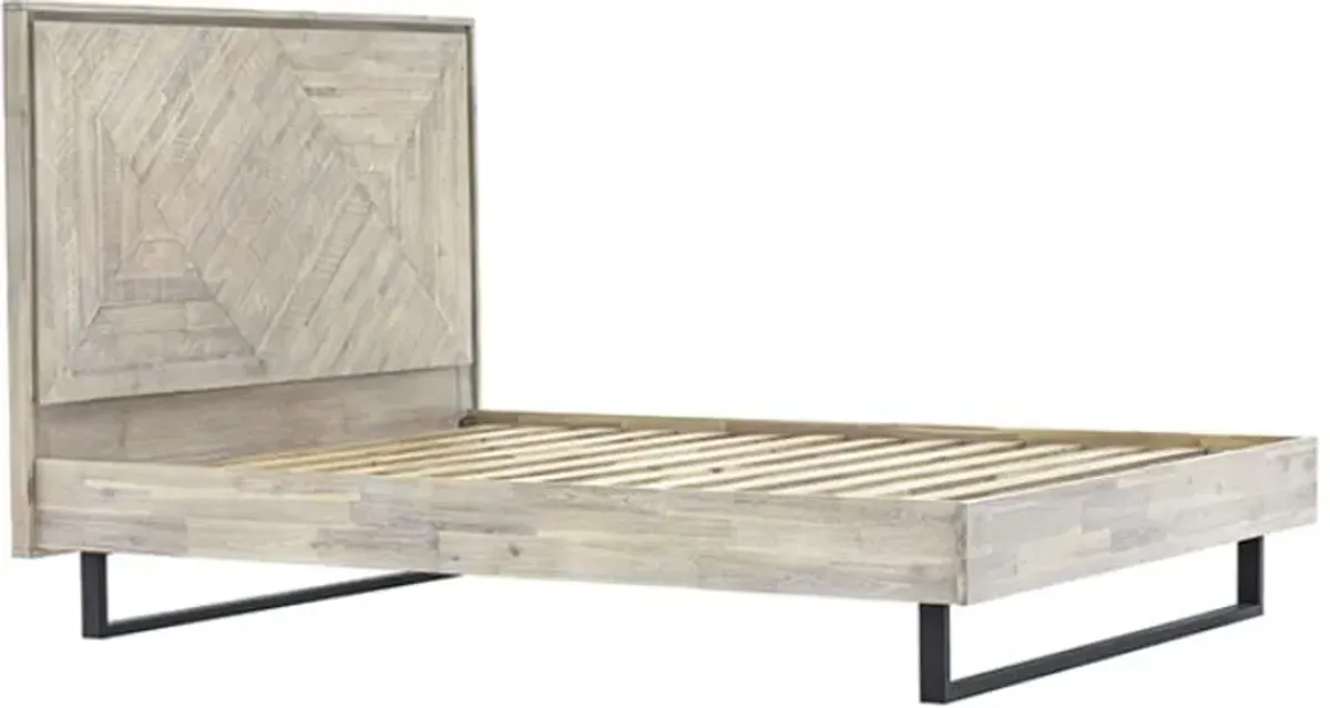 Armen Living Peridot Natural King Platform Bed 