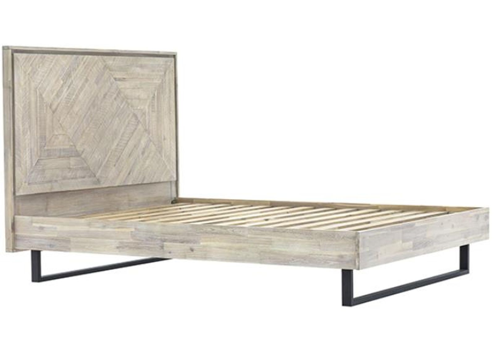 Armen Living Peridot Natural King Platform Bed 