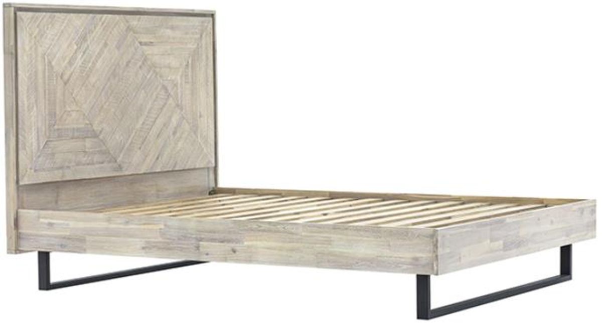 Armen Living Peridot Natural King Platform Bed 