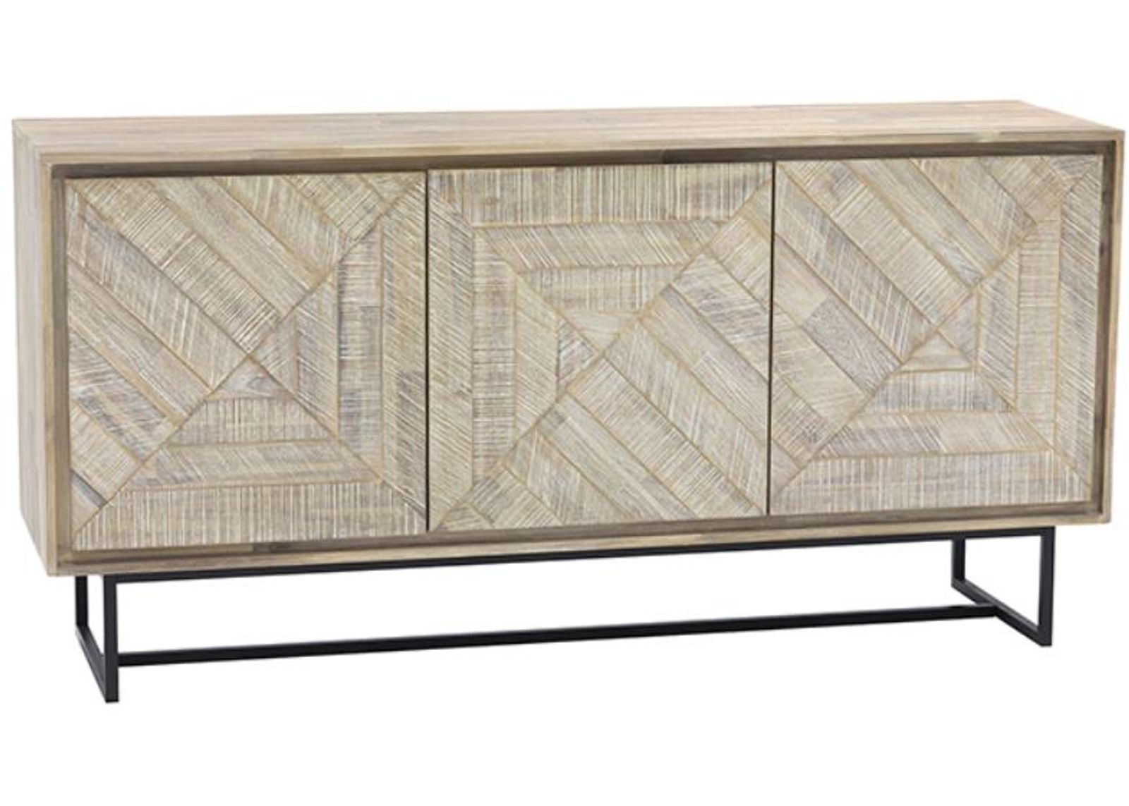 Armen Living Peridot Black/Natural Sideboard Buffet 