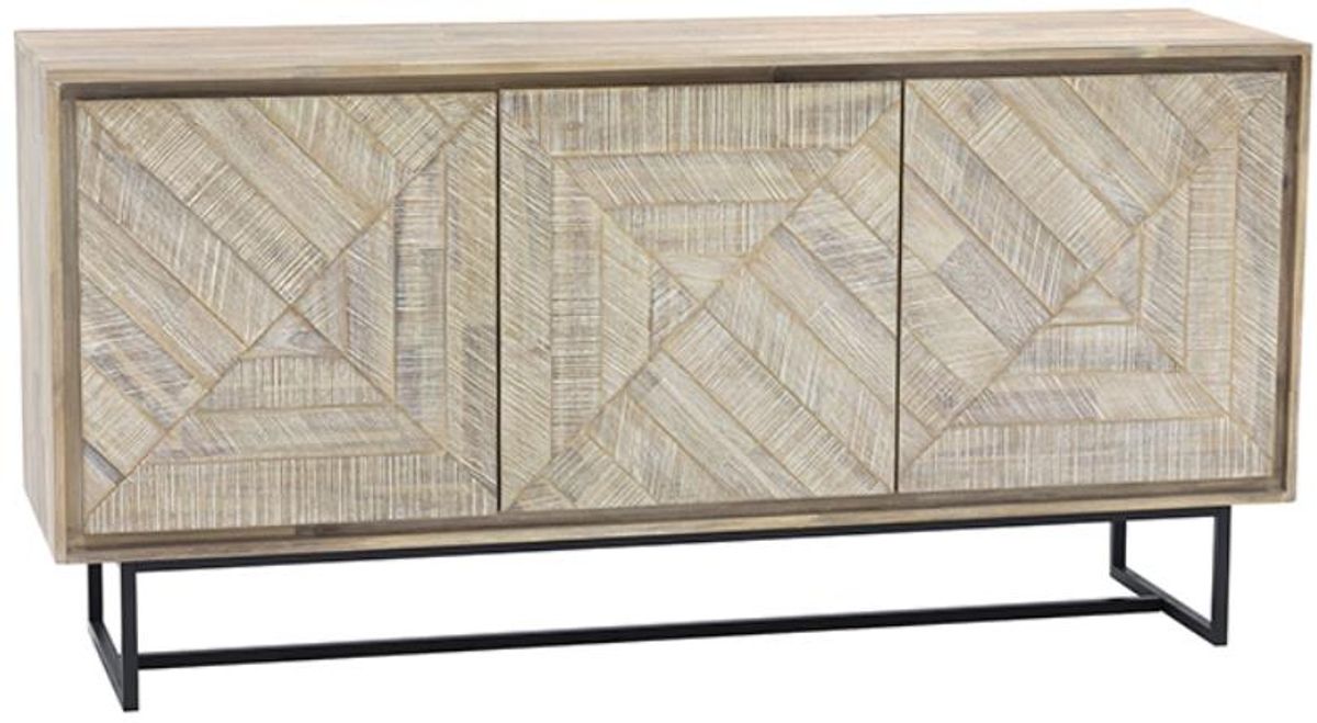 Armen Living Peridot Black/Natural Sideboard Buffet 