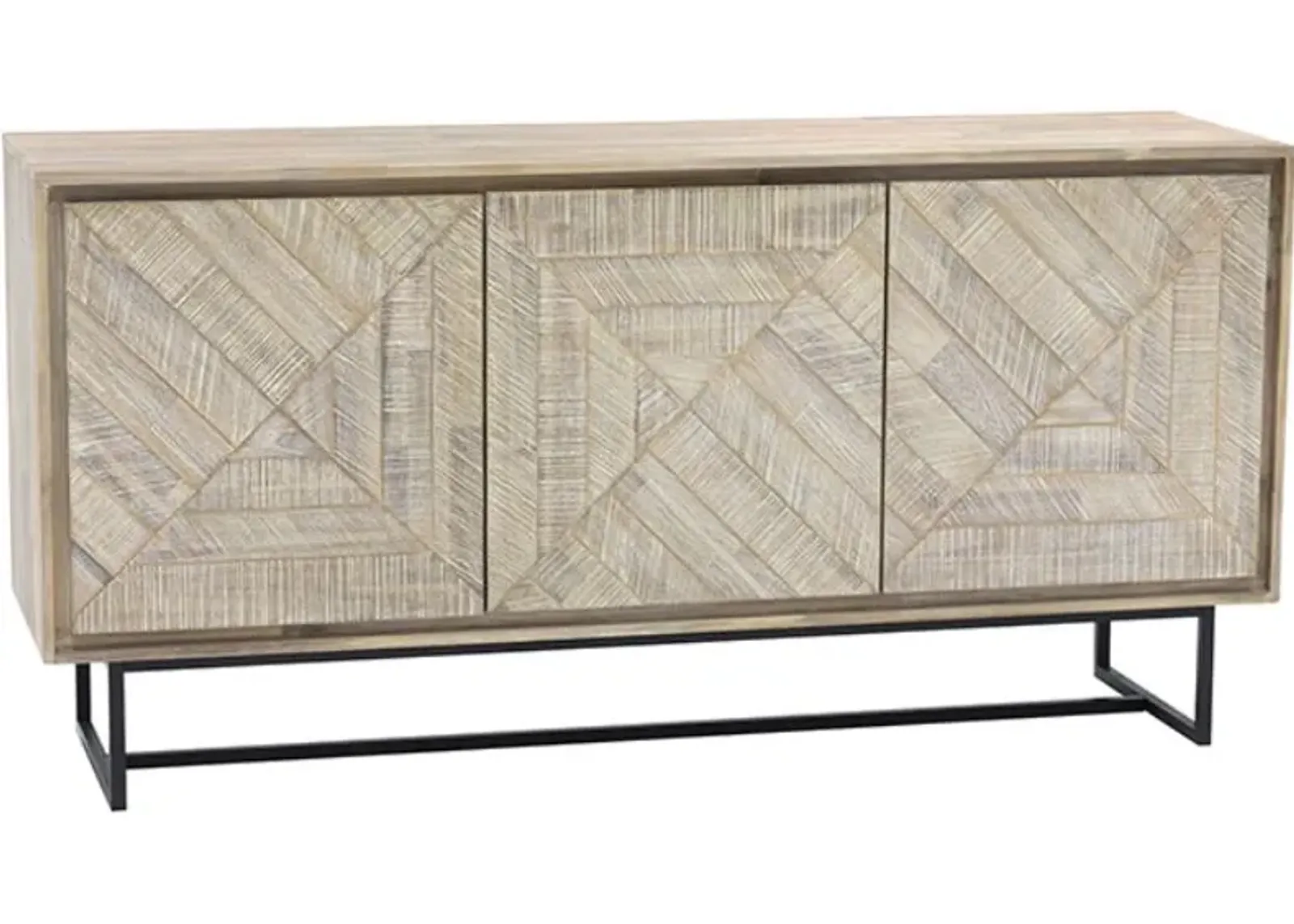 Armen Living Peridot Black/Natural Sideboard Buffet 