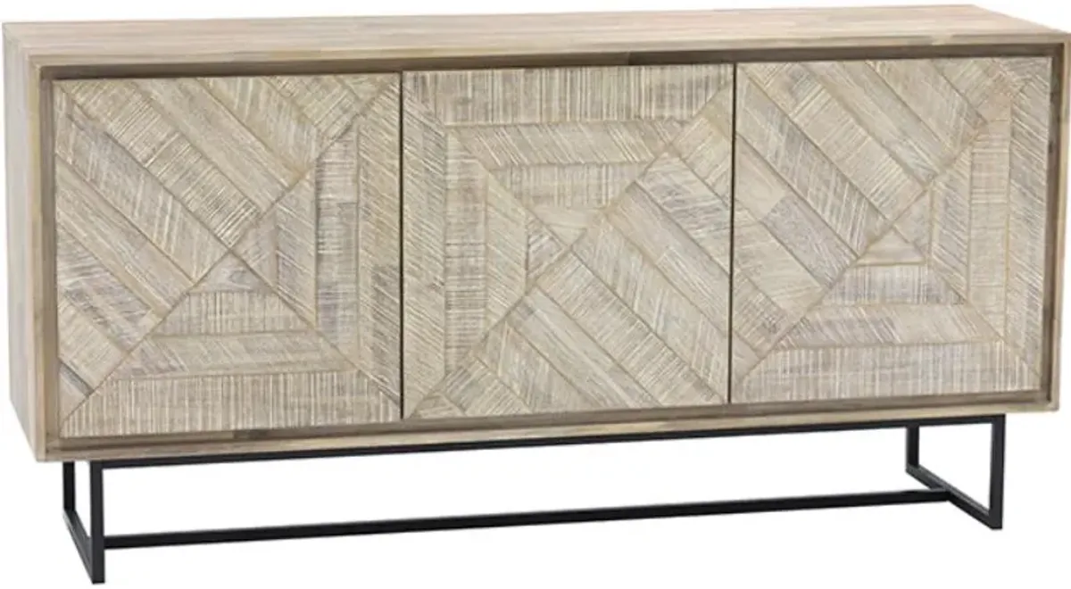 Armen Living Peridot Black/Natural Sideboard Buffet 