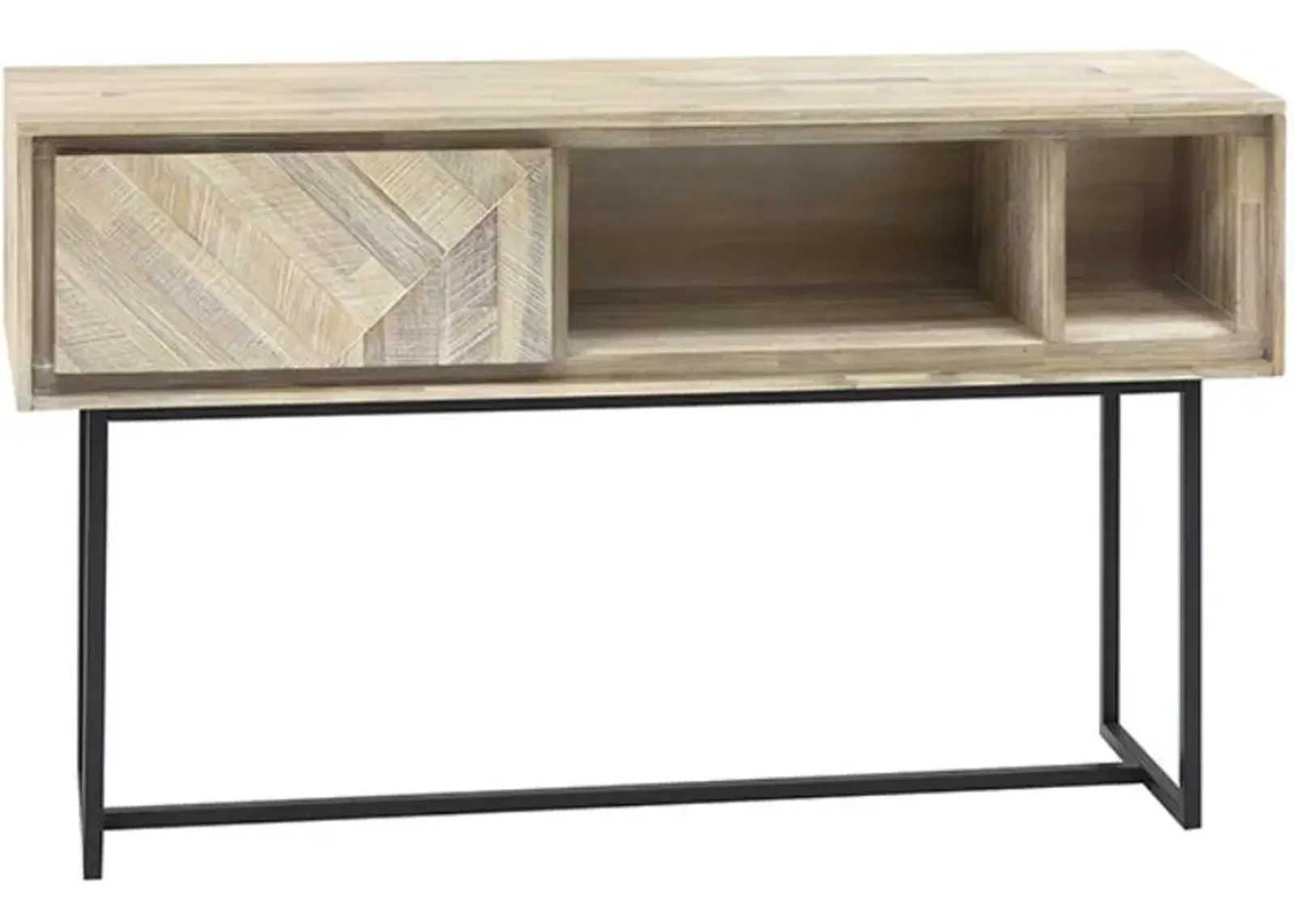 Armen Living Peridot Black/Natural Console Table