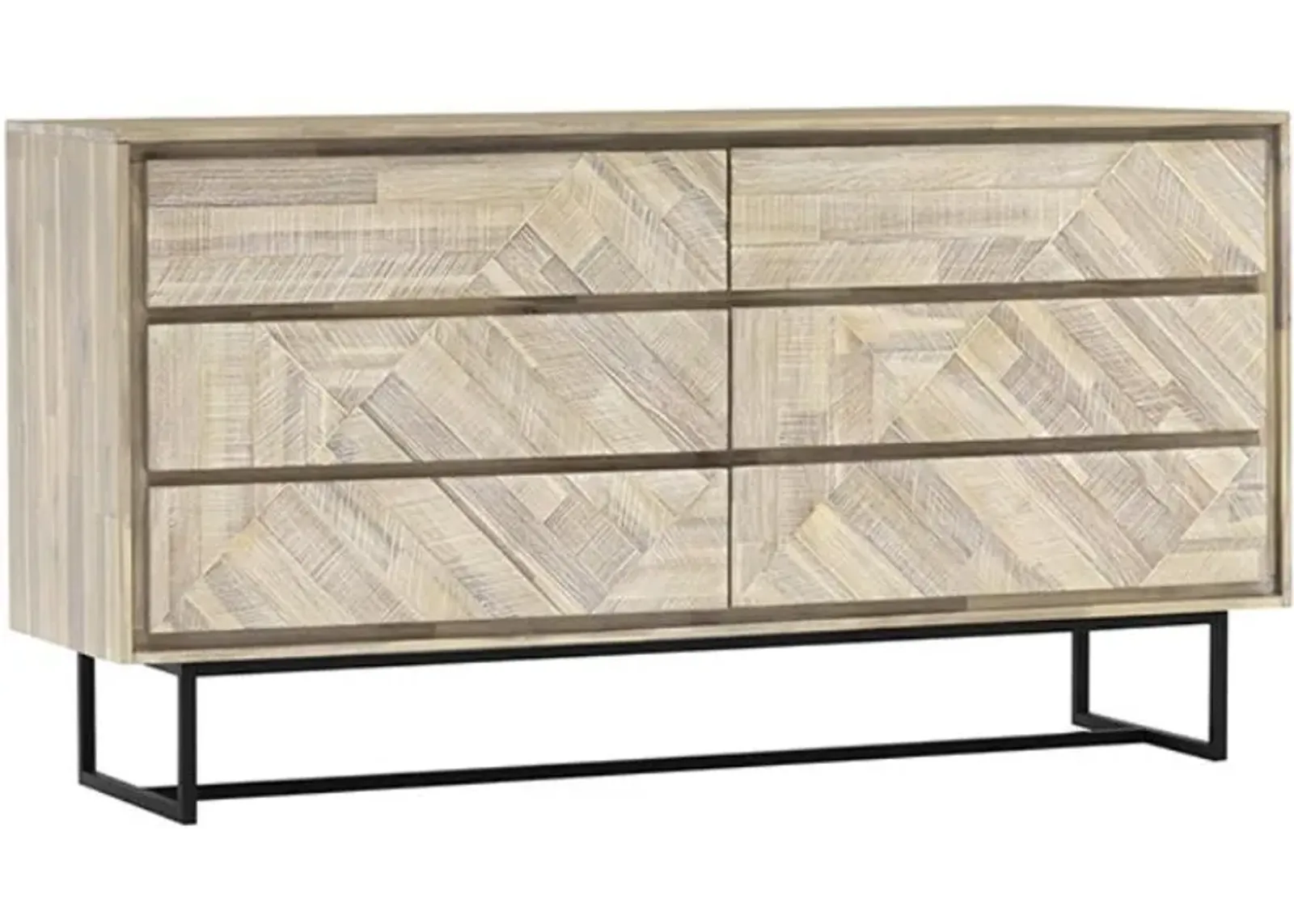 Armen Living Peridot Black/Natural Dresser 