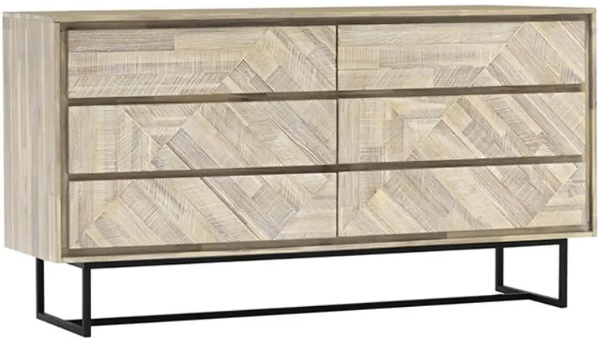 Armen Living Peridot Black/Natural Dresser 