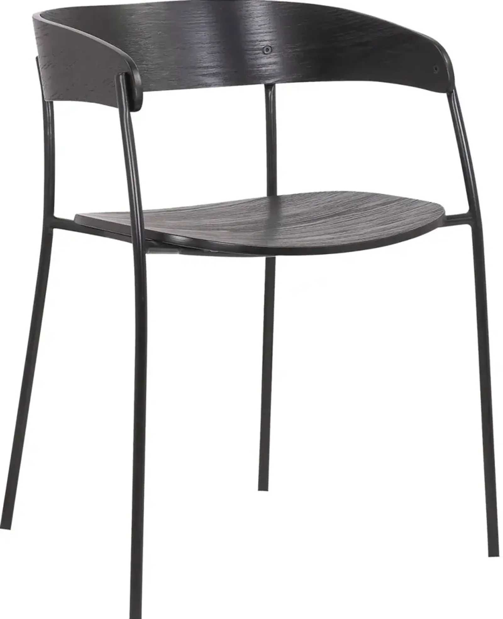 Armen Living Perry 2-Piece Black Dining Chairs