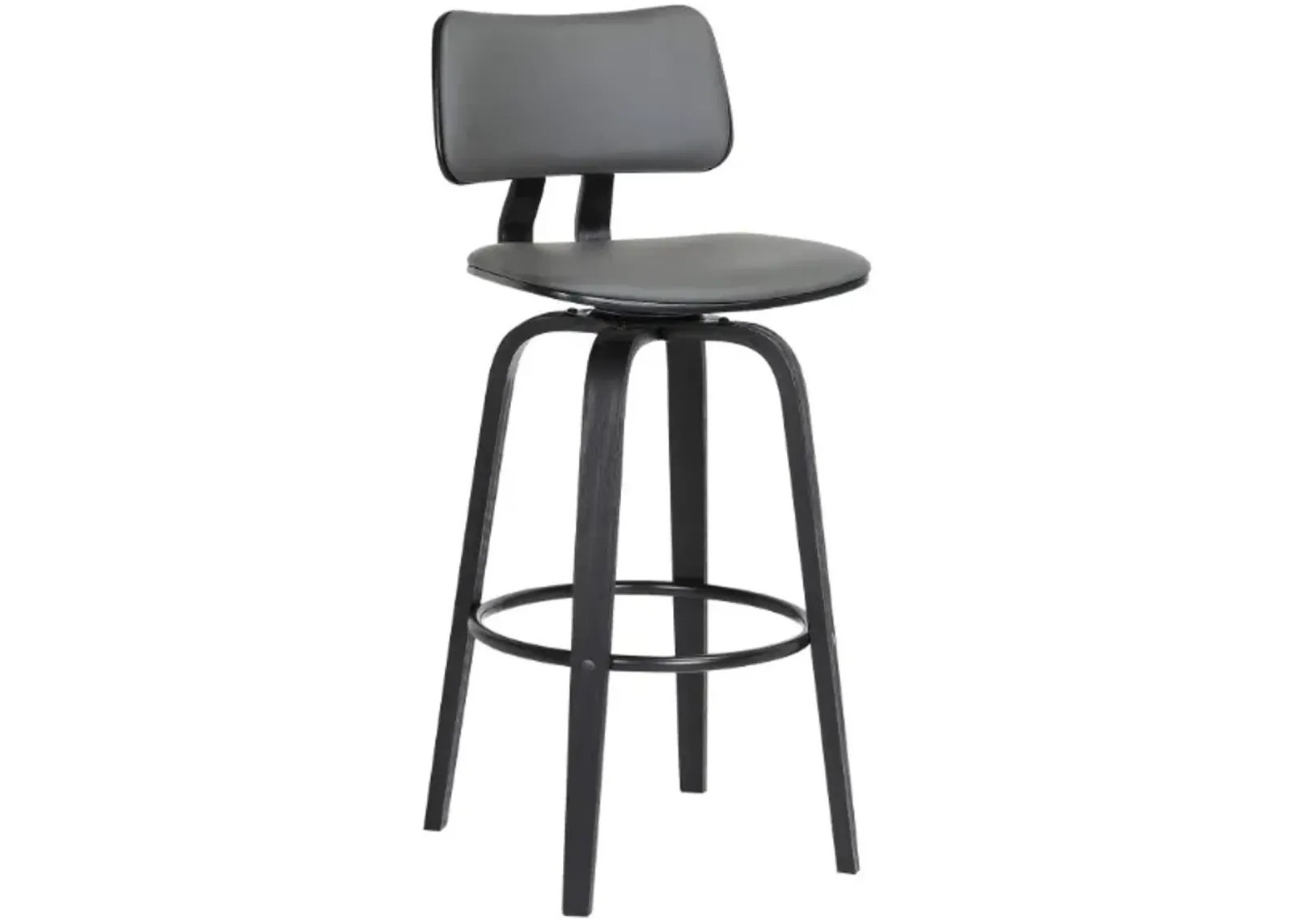 Armen Living Pico Gray/Black Swivel Counter Stool