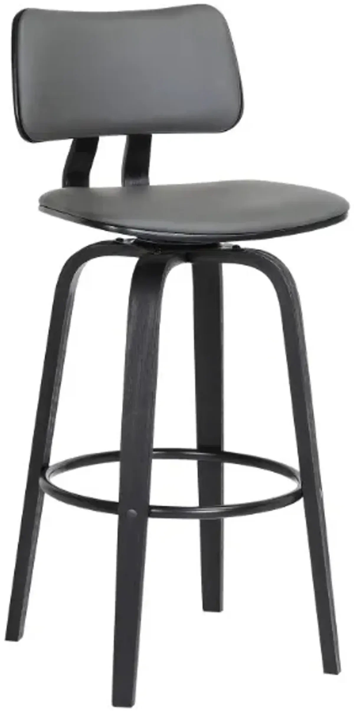 Armen Living Pico Gray/Black Swivel Counter Stool