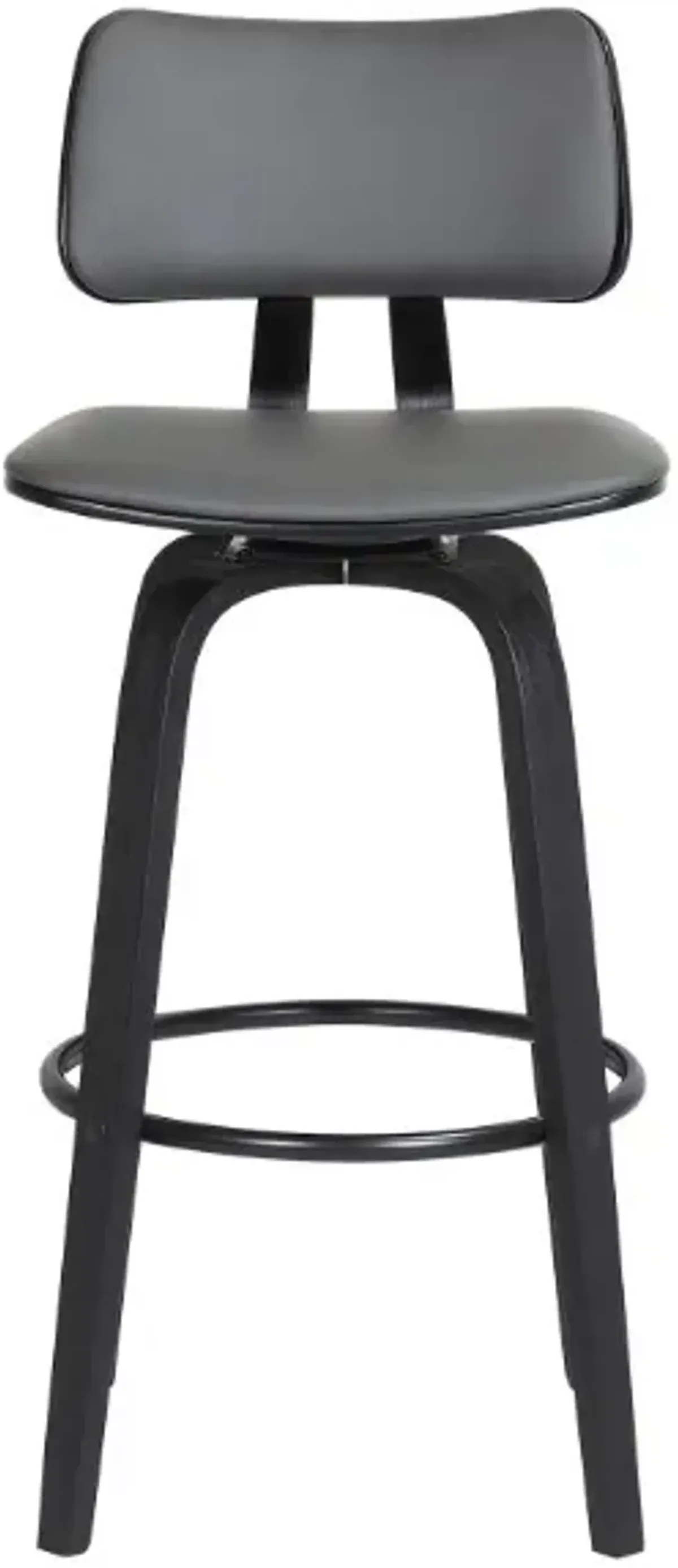 Armen Living Pico Gray/Black Swivel Bar Stool