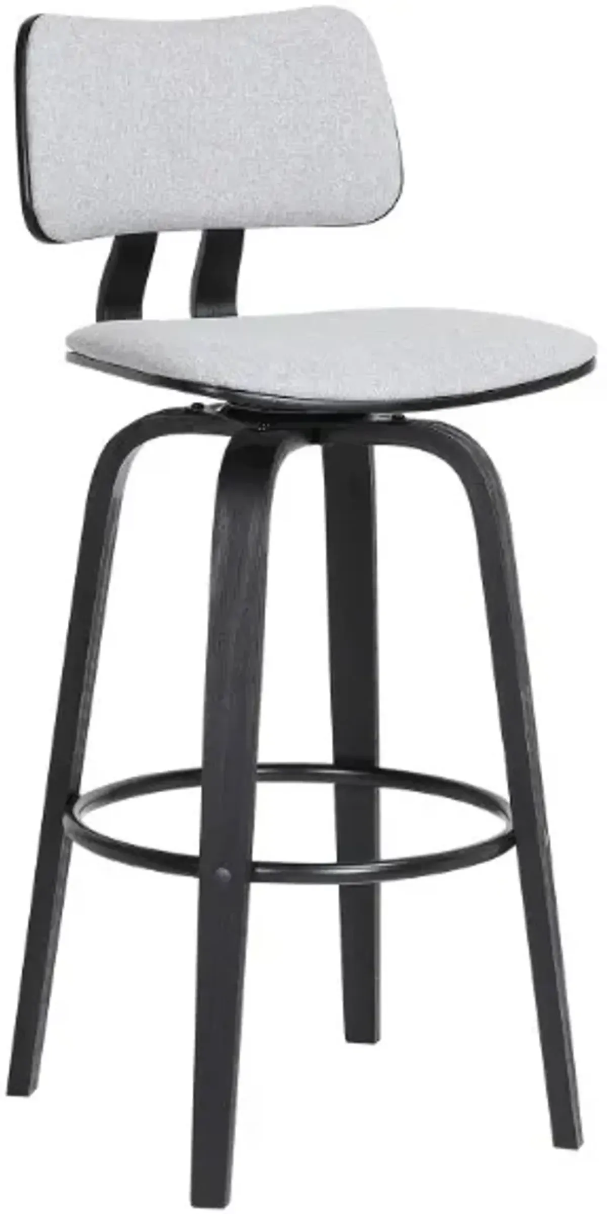 Armen Living Pico Light Gray/Black Swivel Counter Stool