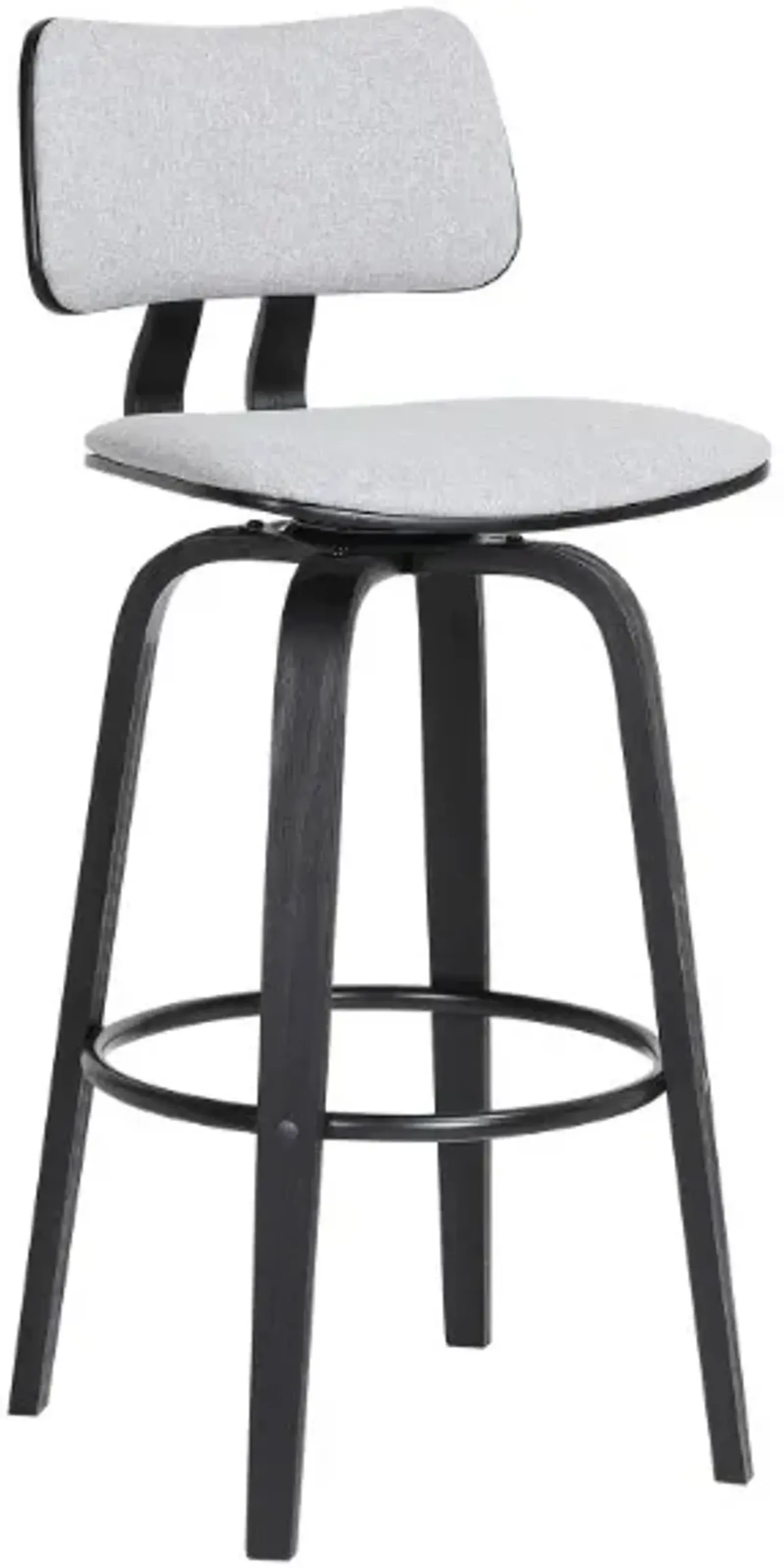 Armen Living Pico Light Gray/Black Swivel Bar Stool