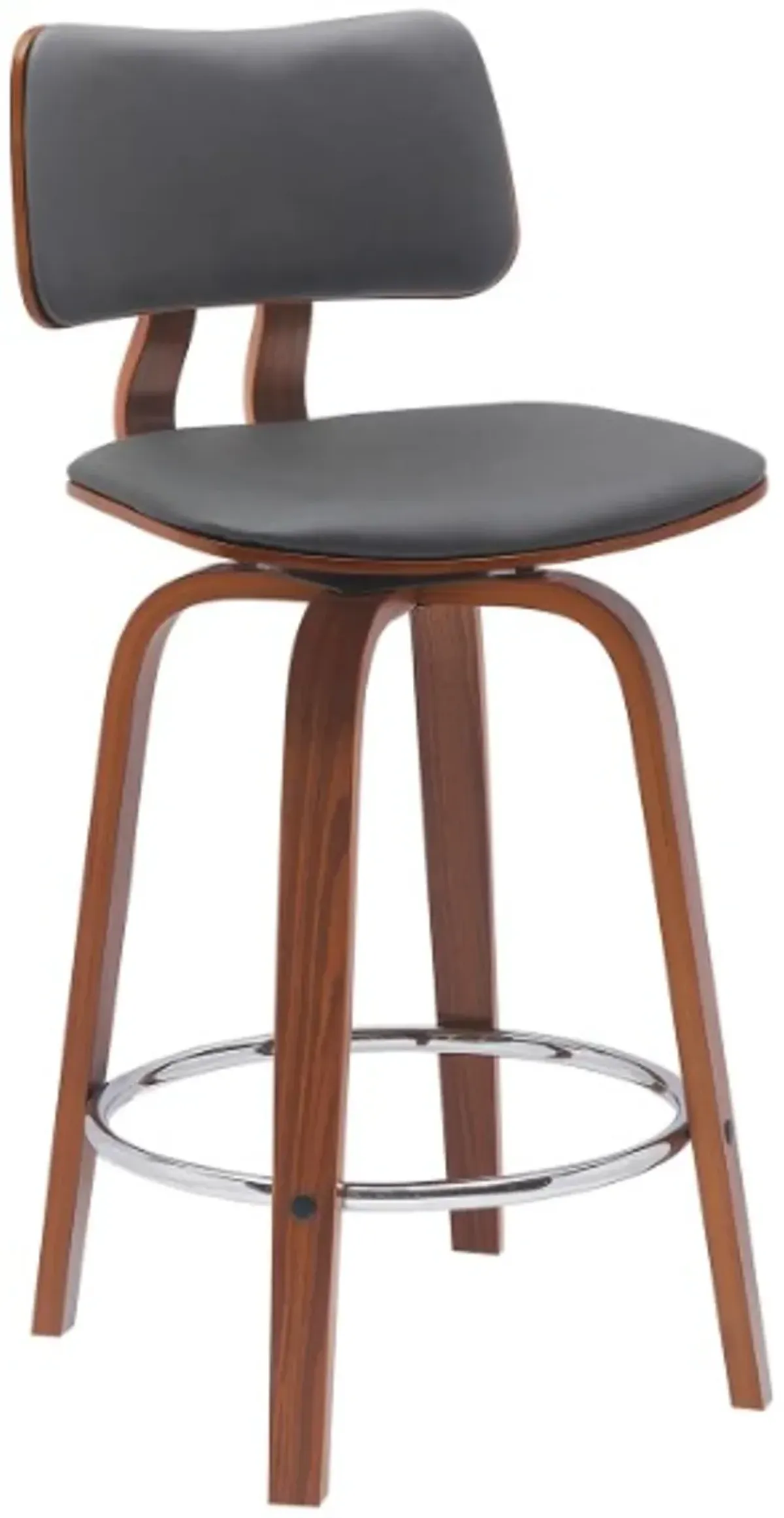 Armen Living Pico Gray/Walnut Swivel Counter Stool