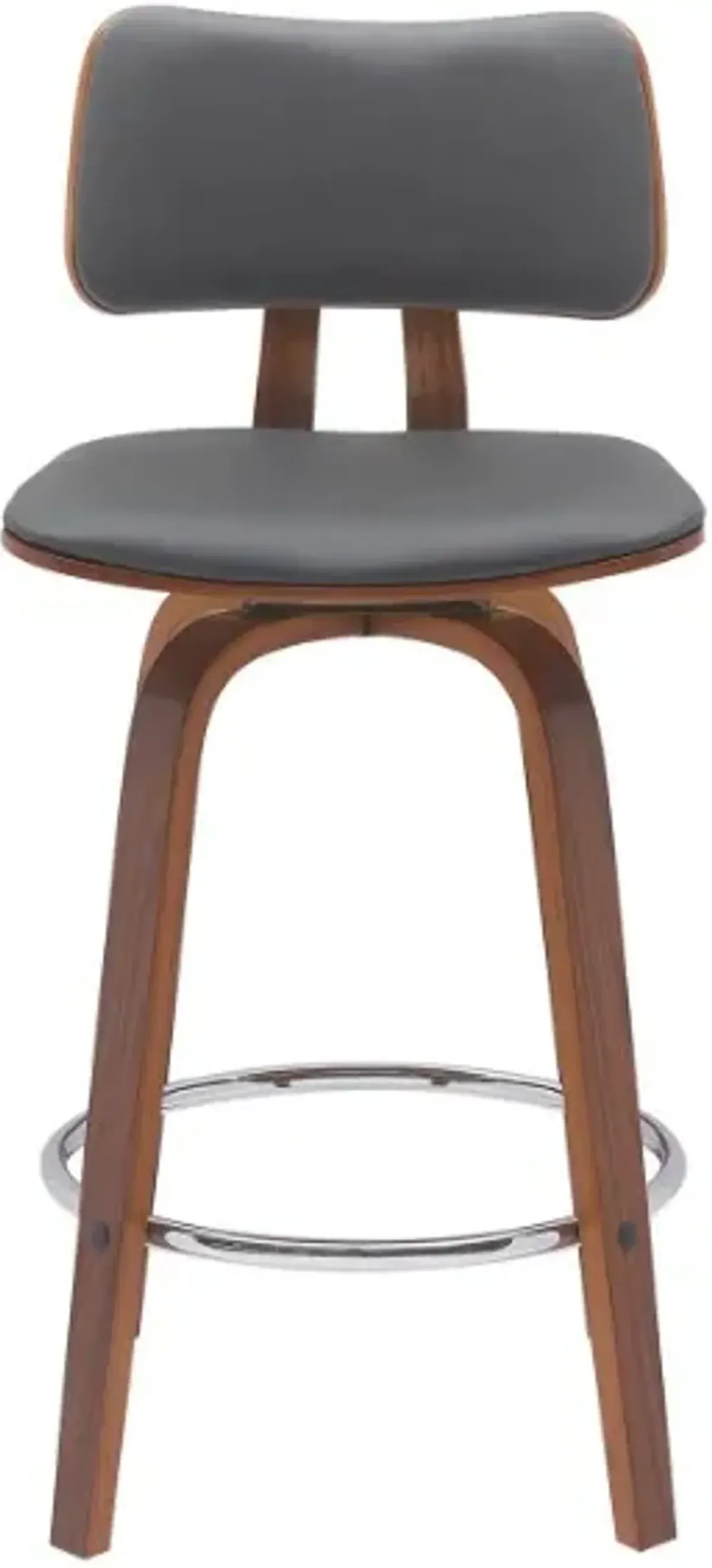 Armen Living Pico Gray/Walnut Swivel Bar Stool