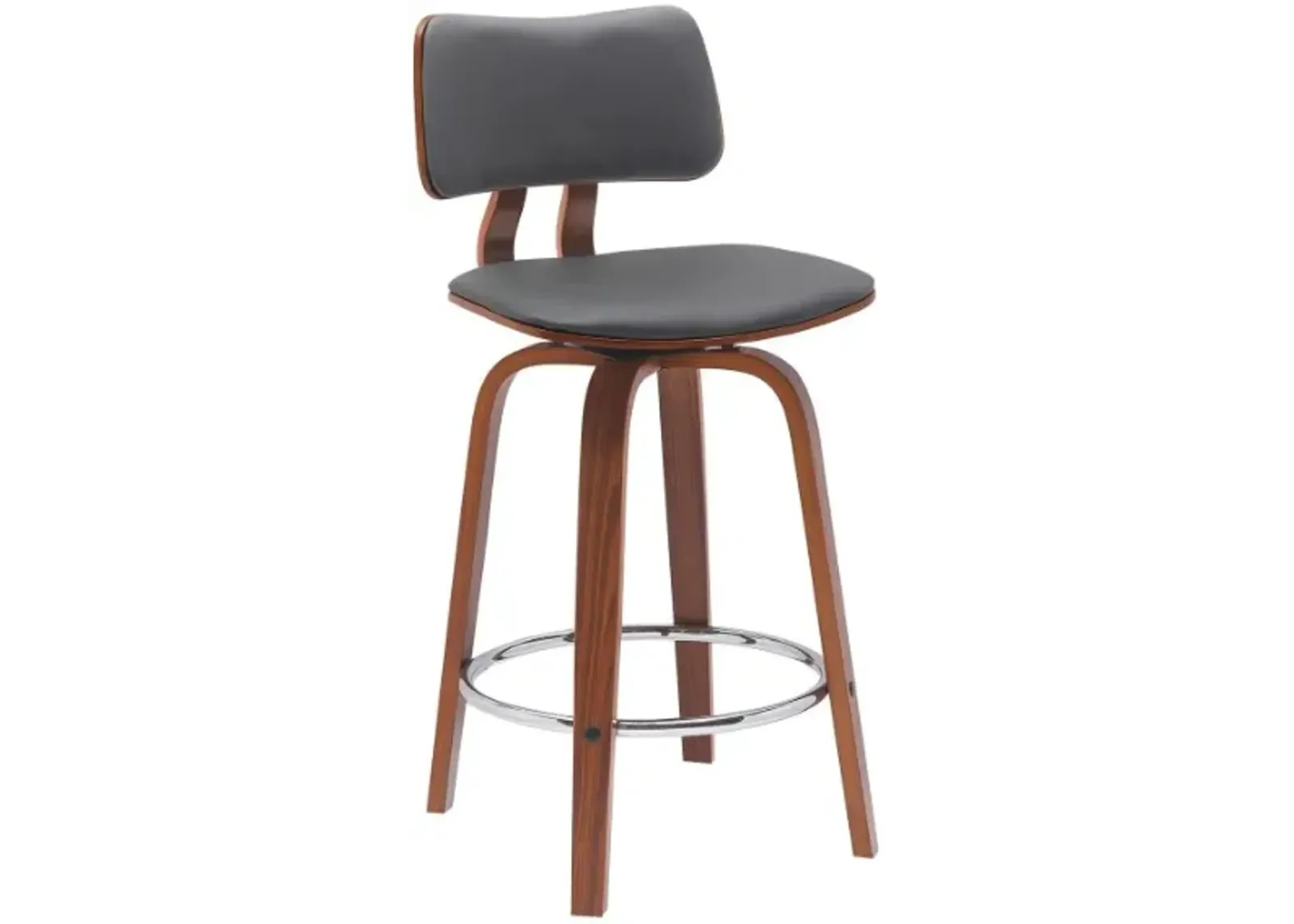 Armen Living Pico Gray/Walnut Swivel Bar Stool