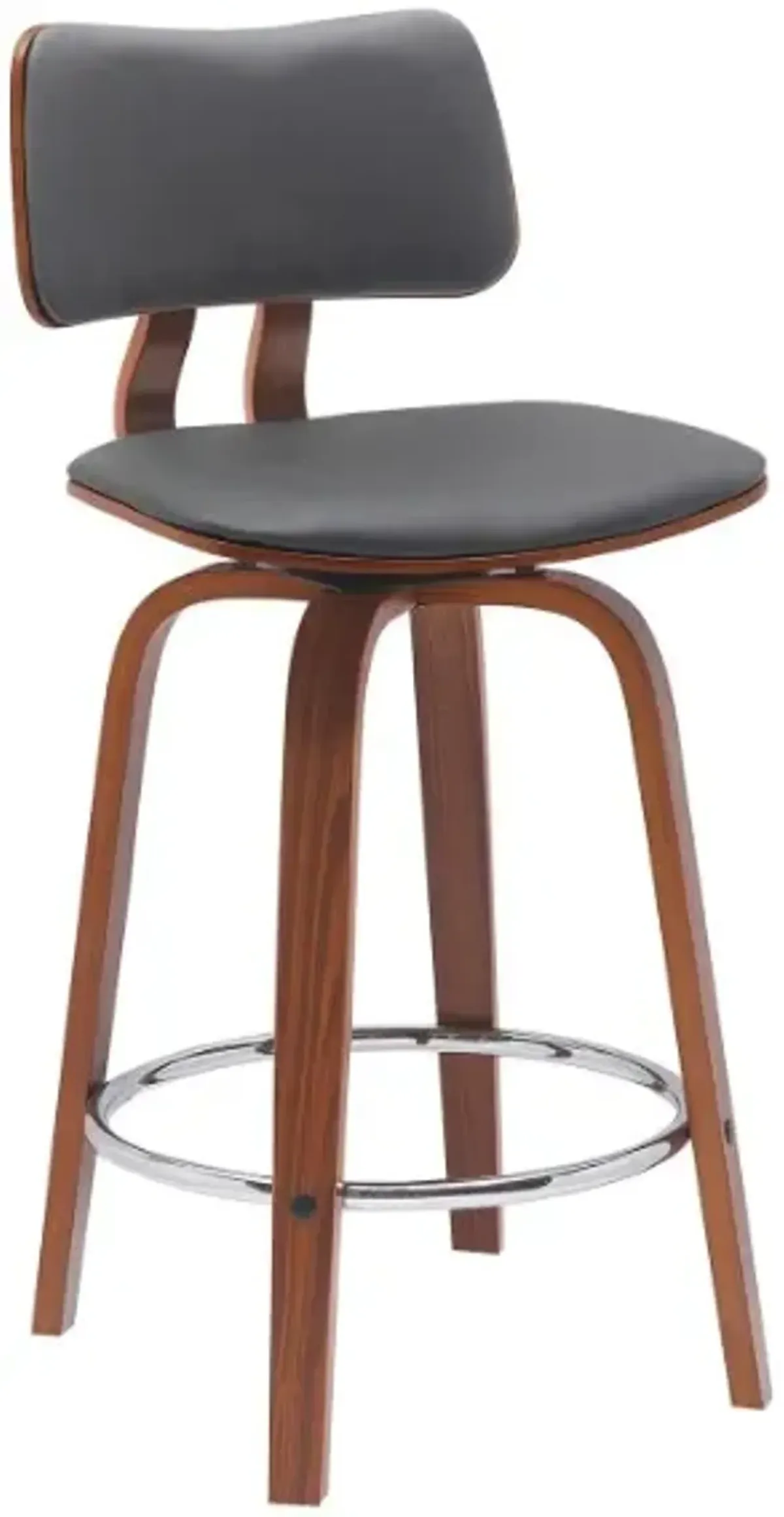 Armen Living Pico Gray/Walnut Swivel Bar Stool