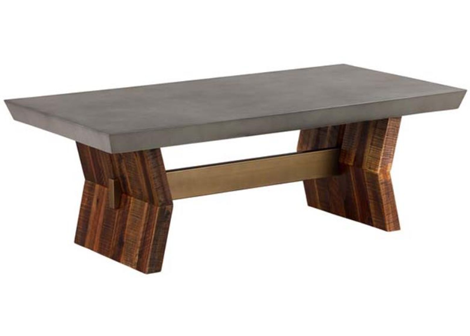 Armen Living Picadilly Brown Brushed/Gray Rectangular Dining Table