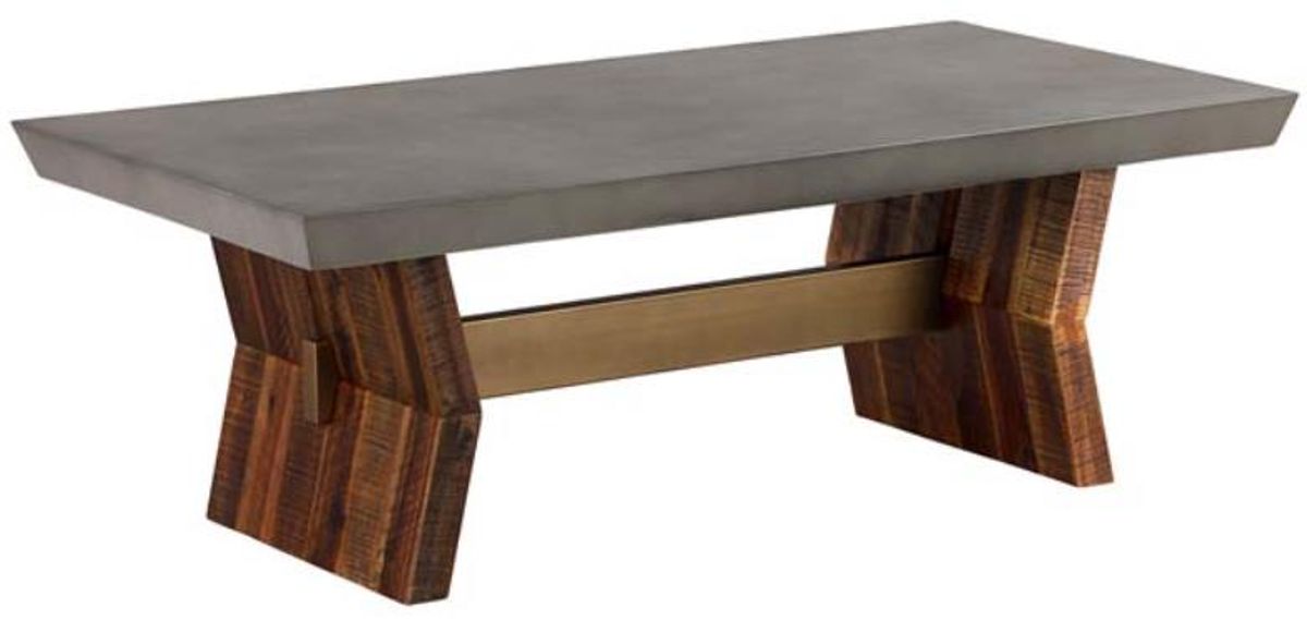 Armen Living Picadilly Brown Brushed/Gray Rectangular Dining Table