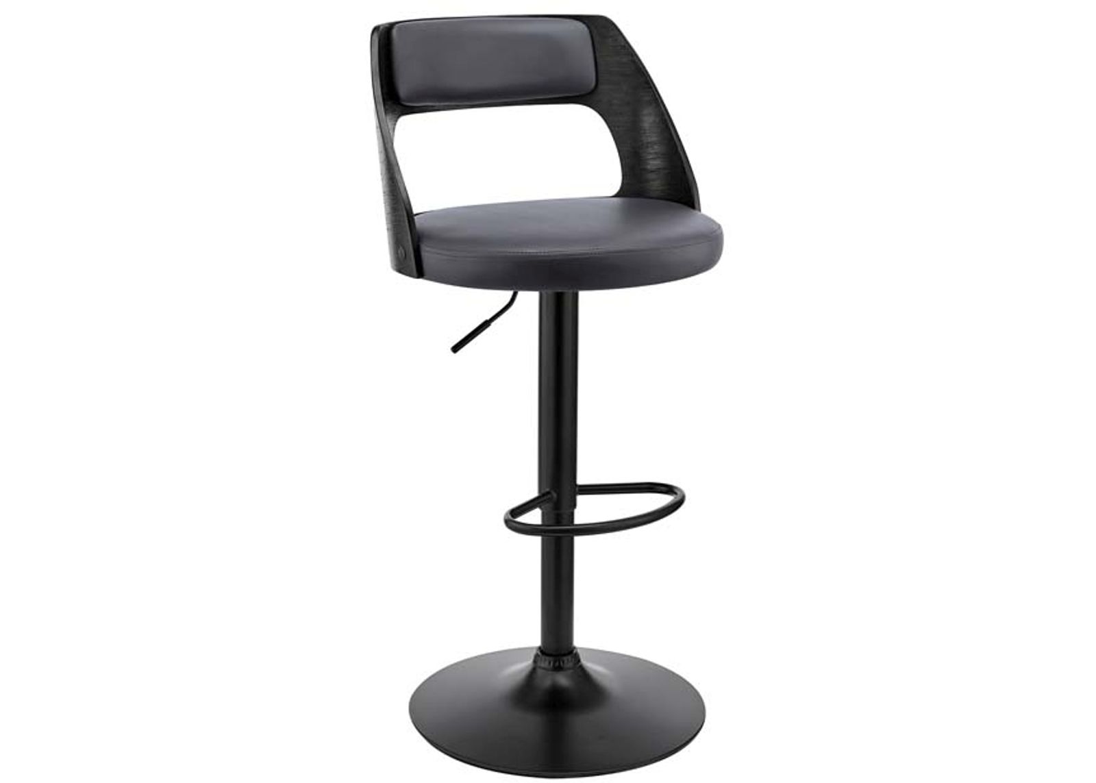 Armen Living Paulo Black/Grey Adjustable Swivel Stool