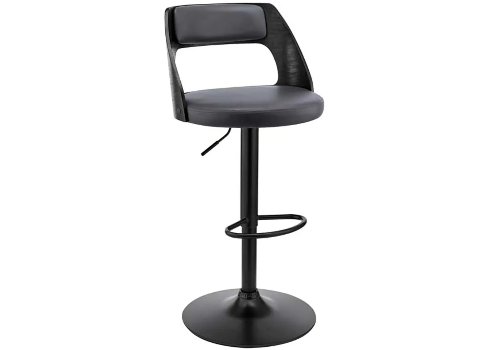 Armen Living Paulo Black/Grey Adjustable Swivel Stool