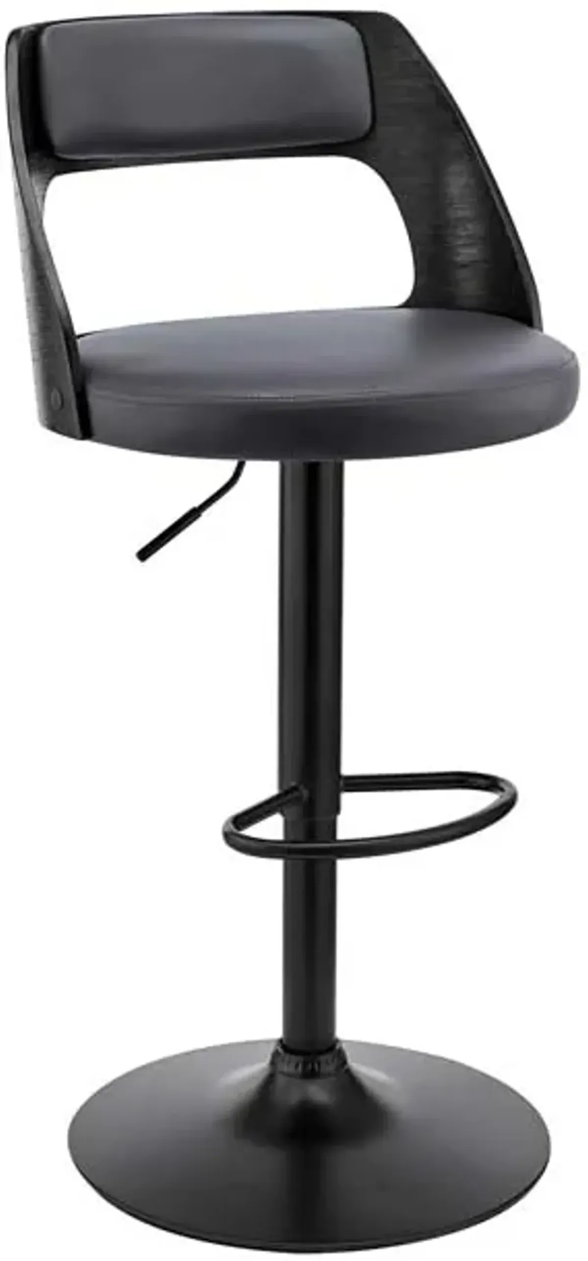 Armen Living Paulo Black/Grey Adjustable Swivel Stool