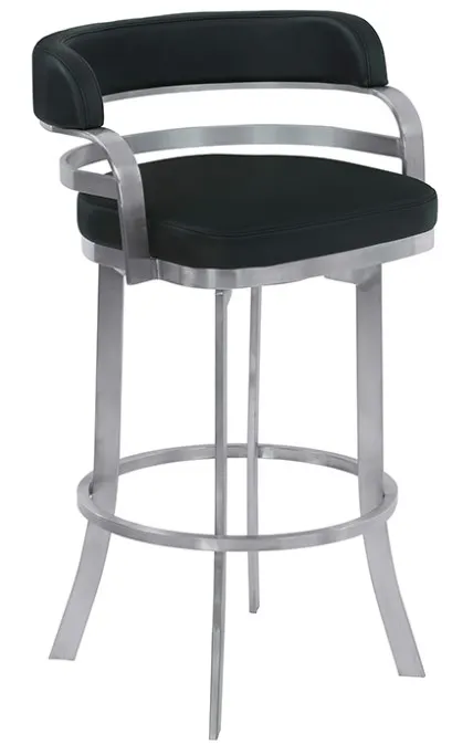 Armen Living Prinz Black 26" Swivel Counter Stool