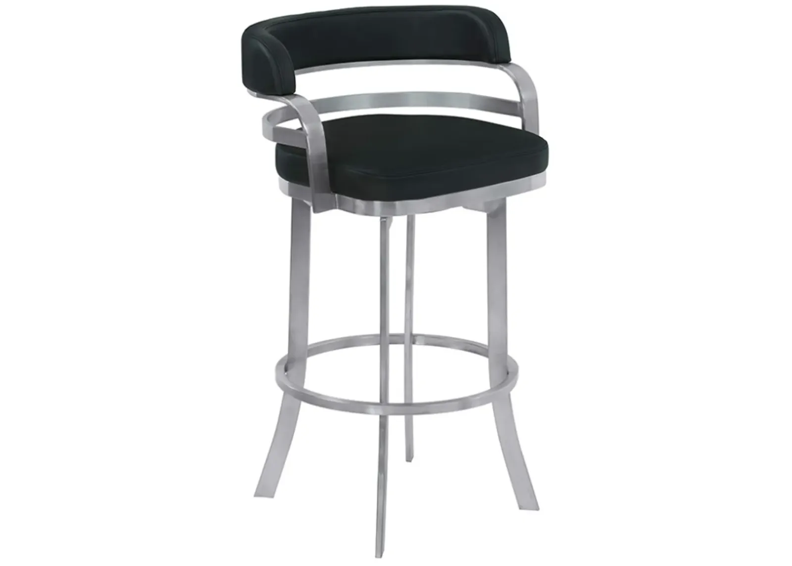 Armen Living Prinz Black 30" Swivel Bar Stool