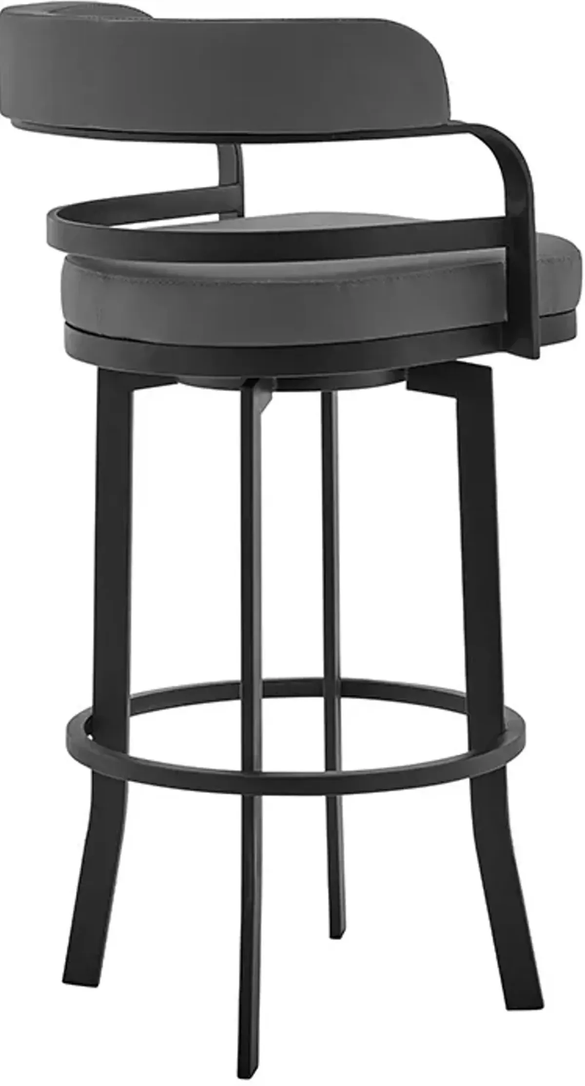 Armen Living Prinz Black/Grey 26" Swivel Counter Stool