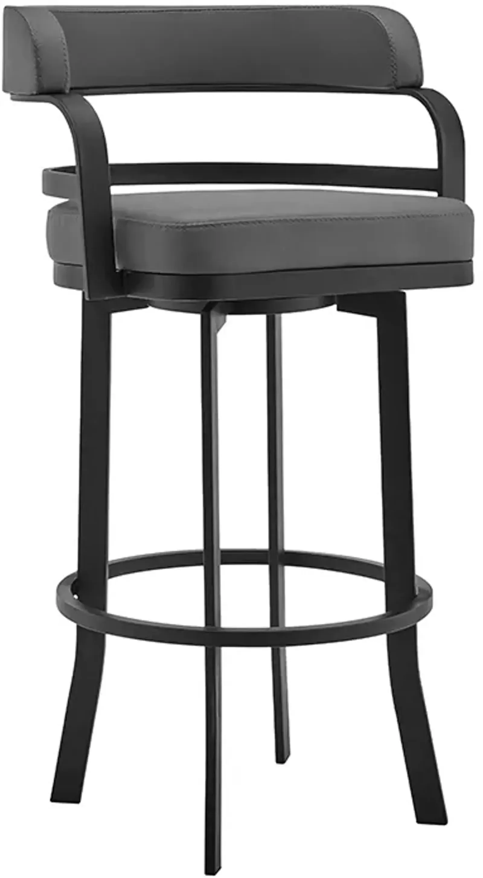 Armen Living Prinz Black/Grey 26" Swivel Counter Stool