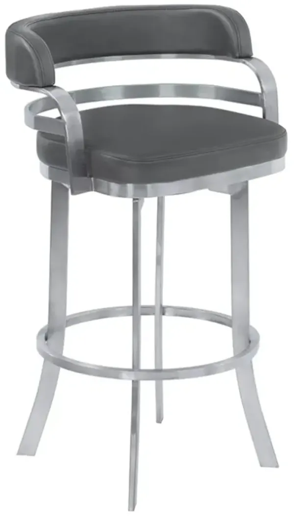 Armen Living Prinz Gray 26" Swivel Counter Stool