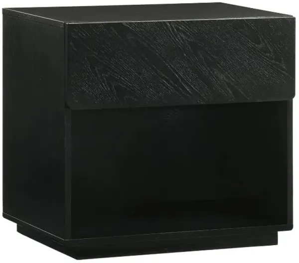 Armen Living Petra Black 1-Drawer Nightstand