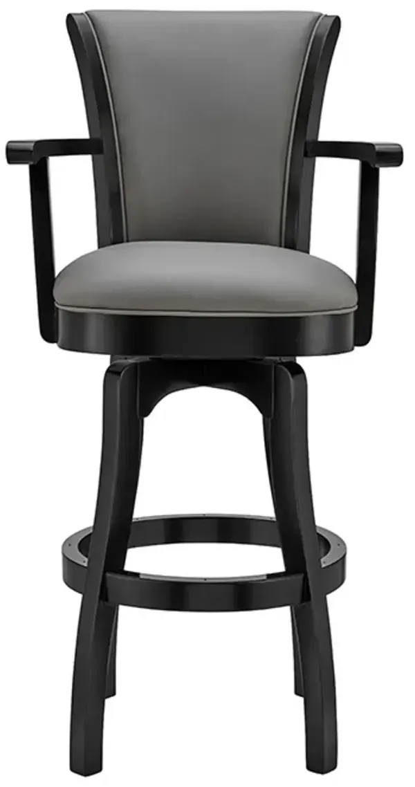 Armen Living Raleigh Gray 26" Arm Swivel Counter Stool