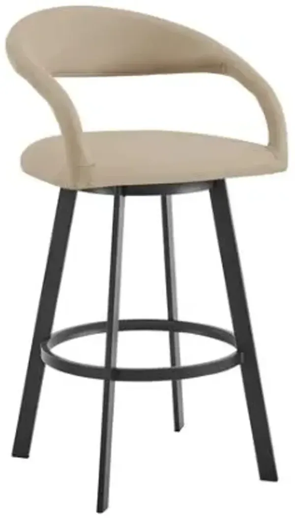 Armen Living Ramona Beige Swivel Bar Stool