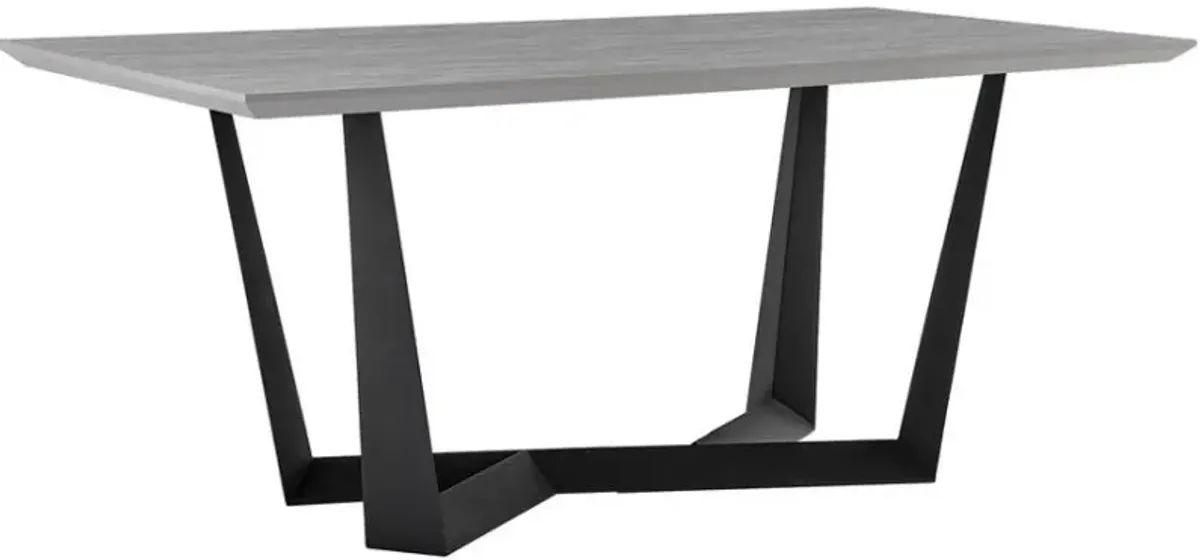 Armen Living Radford Dark Gray Rectangular Dining Table with Black Base