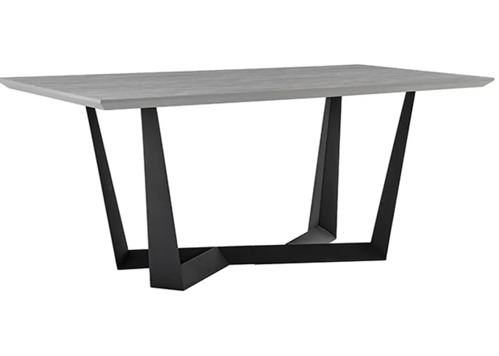 Armen Living Radford Light Gray/Black Rectangular Dining Table