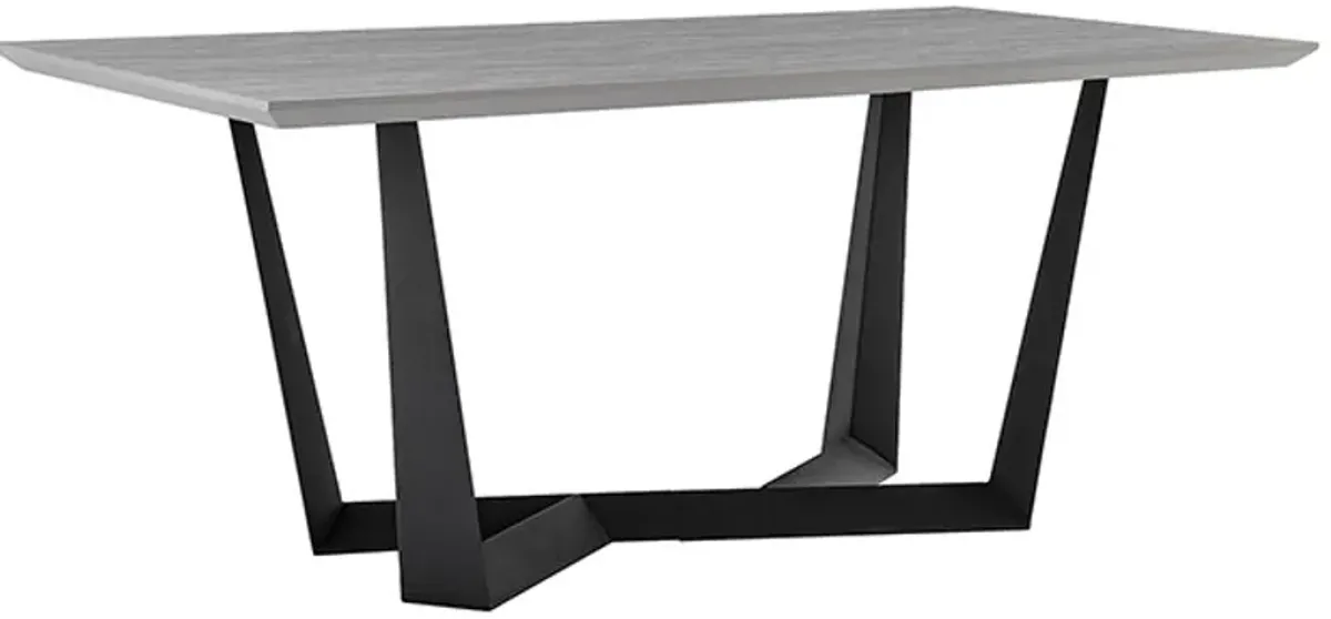 Armen Living Radford Light Gray/Black Rectangular Dining Table