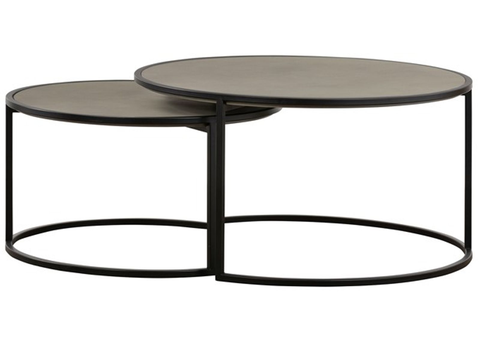 Armen Living Rina 2-Piece Medium Gray Nesting Coffee Table Set