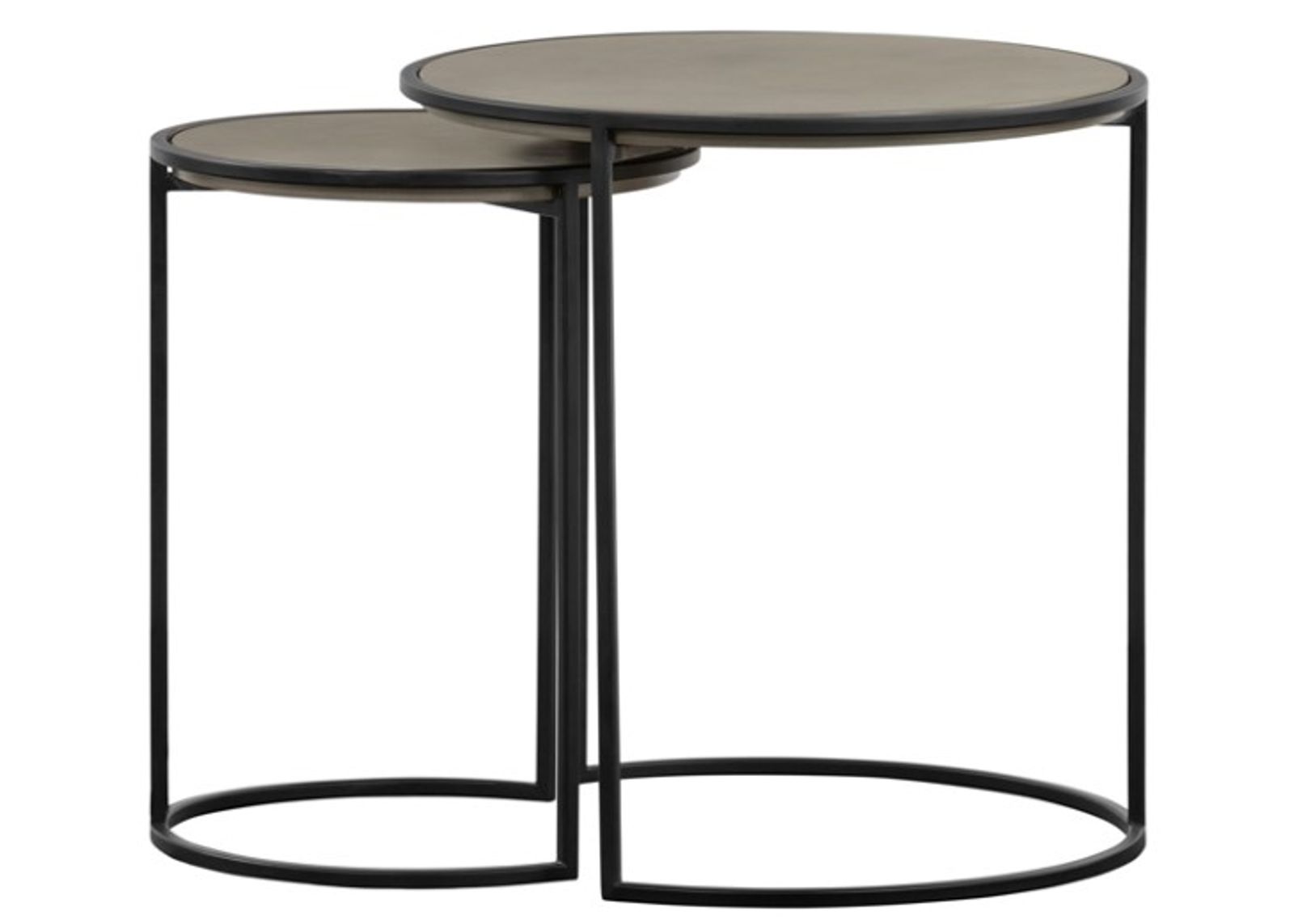 Armen Living Rina 2-Piece Black Nesting End Table Set