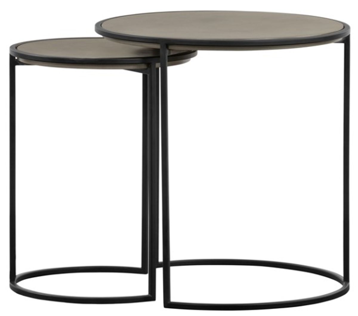 Armen Living Rina 2-Piece Black Nesting End Table Set