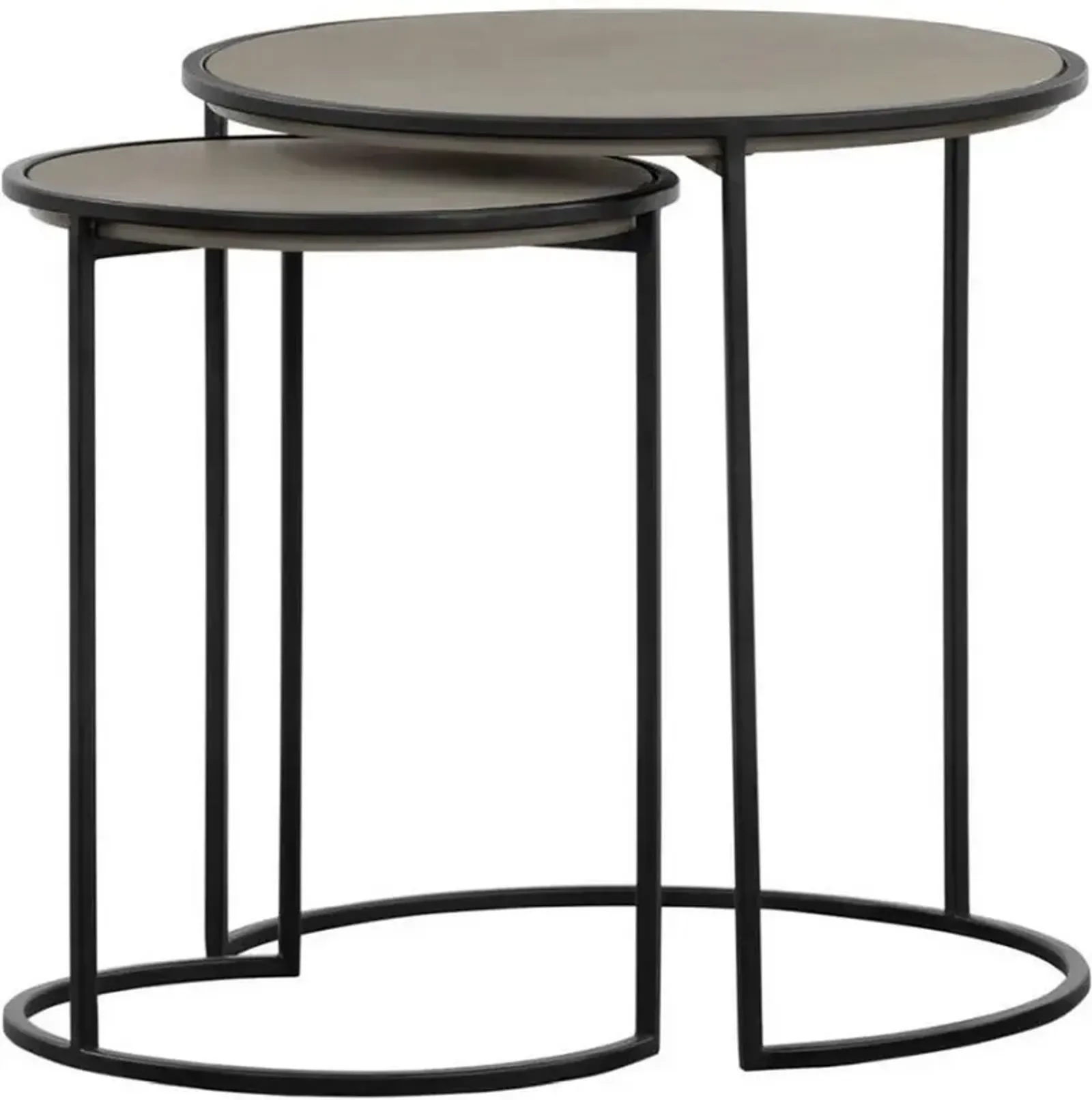 Armen Living Rina 2-Piece Gray Nesting End Table Set