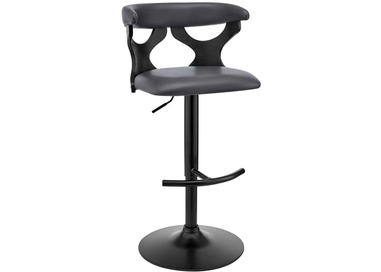 Armen Living Ruth Black/Gray Adjustable Swivel Stool